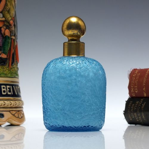 antique victorian harrach blue cased perfume bottle c1865 - CATEGORY: ANTIQUE GLASS - DATED 1860
