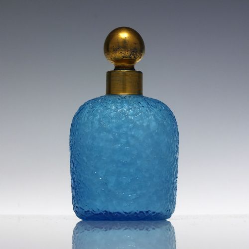 ANTIQUE VICTORIAN HARRACH BLUE CASED PERFUME BOTTLE C1865 - ADDITIONAL PHOTO 1