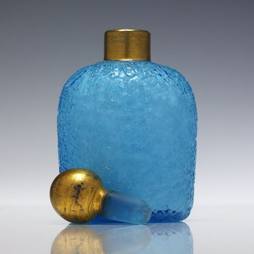 ANTIQUE VICTORIAN HARRACH BLUE CASED PERFUME BOTTLE C1865 - ADDITIONAL PHOTO 2