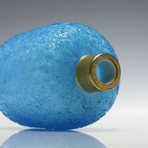 ANTIQUE VICTORIAN HARRACH BLUE CASED PERFUME BOTTLE C1865 - ADDITIONAL PHOTO 3