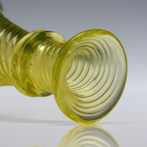 ANTIQUE VICTORIAN VASELINE SPIRAL LOBED PERFUME BOTTLE C1860 - ADDITIONAL PHOTO 2