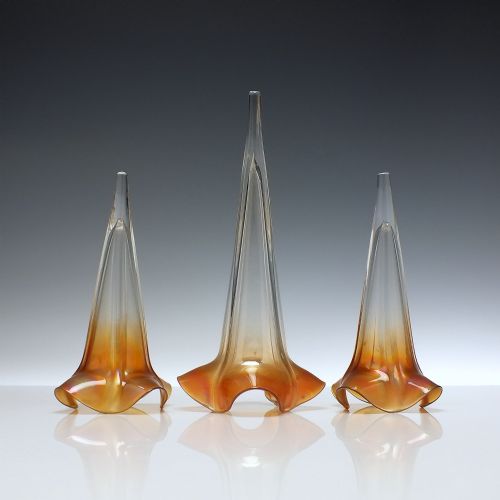 ART NOUVEAU GLASS EPERGNE IN SILVER PLATED STAND C1890 - ADDITIONAL PHOTO 2