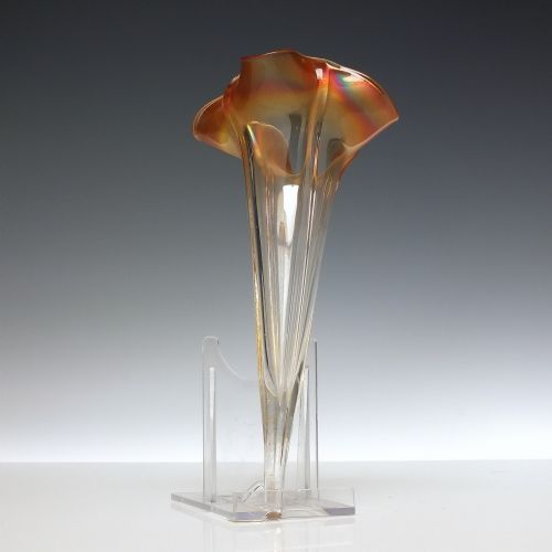 ART NOUVEAU GLASS EPERGNE IN SILVER PLATED STAND C1890 - ADDITIONAL PHOTO 3