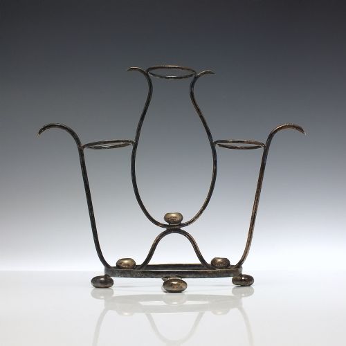 ART NOUVEAU GLASS EPERGNE IN SILVER PLATED STAND C1890 - ADDITIONAL PHOTO 5