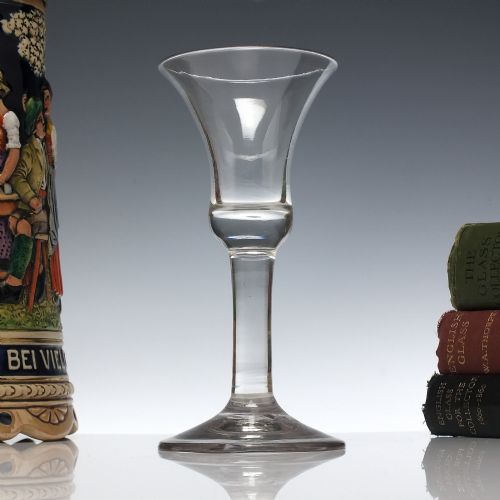 georgian plain stem wine glass c1740 - CATEGORY: ANTIQUE GLASS - DATED 1750