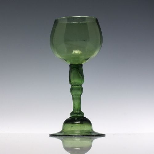 ANTIQUE ENGLISH 18TH CENTURY EXPORT WINE GLASS C1750 - ADDITIONAL PHOTO 1