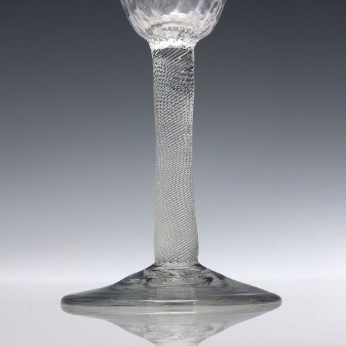 18TH CENTURY INCISED TWIST WINE GLASS WITH MOULDED BOWL C1755 - ADDITIONAL PHOTO 2