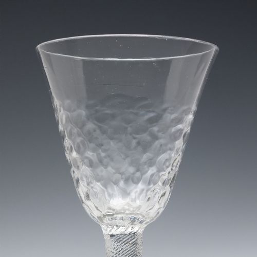 18TH CENTURY INCISED TWIST WINE GLASS WITH MOULDED BOWL C1755 - ADDITIONAL PHOTO 3