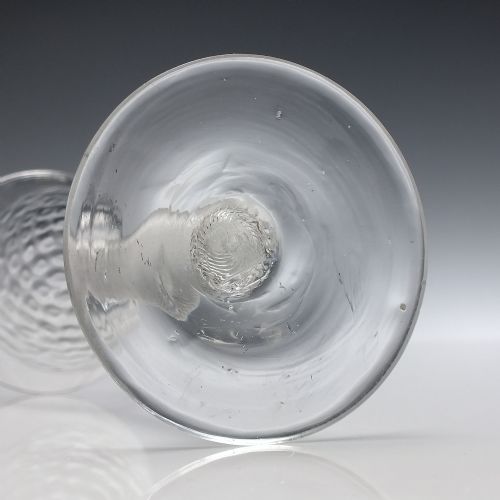 18TH CENTURY INCISED TWIST WINE GLASS WITH MOULDED BOWL C1755 - ADDITIONAL PHOTO 5