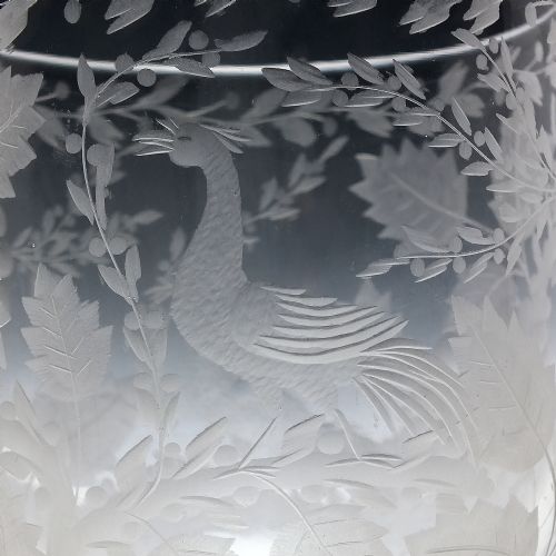 STUNNING PAIR OF VICTORIAN ENGRAVED GLASS TAVERN RUMMERS C1850 - ADDITIONAL PHOTO 3