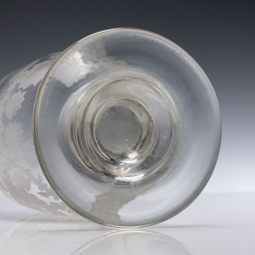 STUNNING PAIR OF VICTORIAN ENGRAVED GLASS TAVERN RUMMERS C1850 - ADDITIONAL PHOTO 7