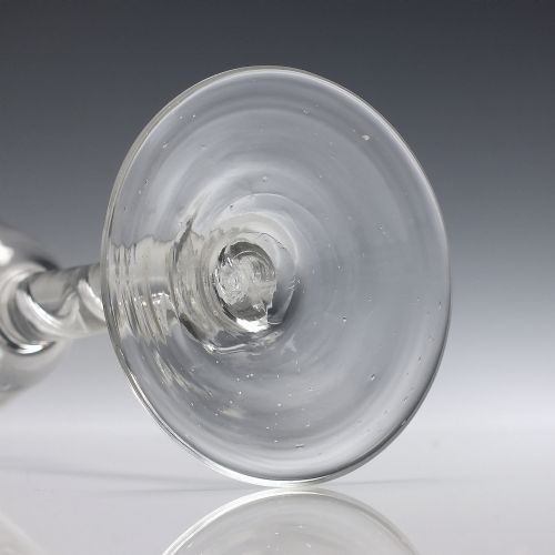 TALL 18TH CENTURY ENGRAVED AIR TWIST WINE GLASS C1750 - ADDITIONAL PHOTO 8