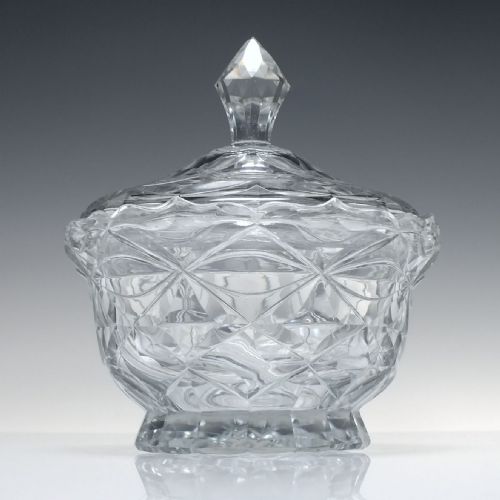 ANGLO IRISH CUT OVAL GLASS SERVING BOWL WITH COVER C1820 - ADDITIONAL PHOTO 1