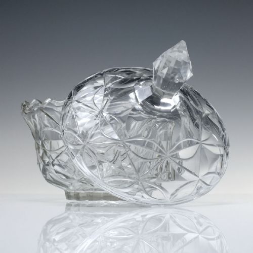 ANGLO IRISH CUT OVAL GLASS SERVING BOWL WITH COVER C1820 - ADDITIONAL PHOTO 3