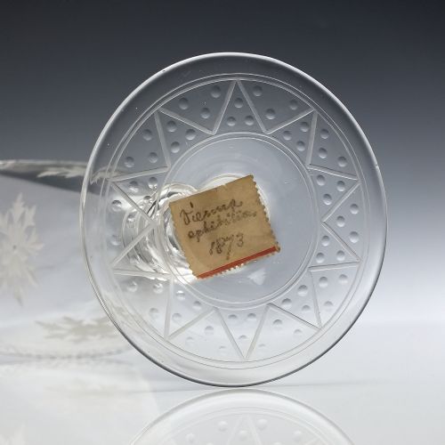 RARE VIENNA WORLD FAIR ENGRAVED WINE GLASS C1873 - ADDITIONAL PHOTO 6