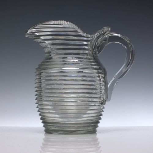 georgian prism cut glass water jug c1820 - CATEGORY: ANTIQUE GLASS - DATED 1800