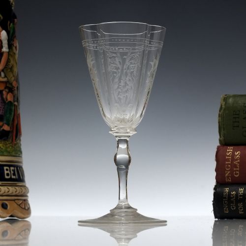 lobmeyr engraved art nouveau wine glass c1900 - CATEGORY: ANTIQUE GLASS - DATED 1900