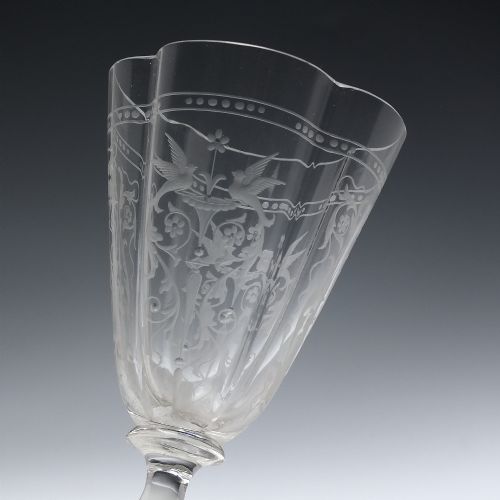LOBMEYR ENGRAVED ART NOUVEAU WINE GLASS C1900 - ADDITIONAL PHOTO 4