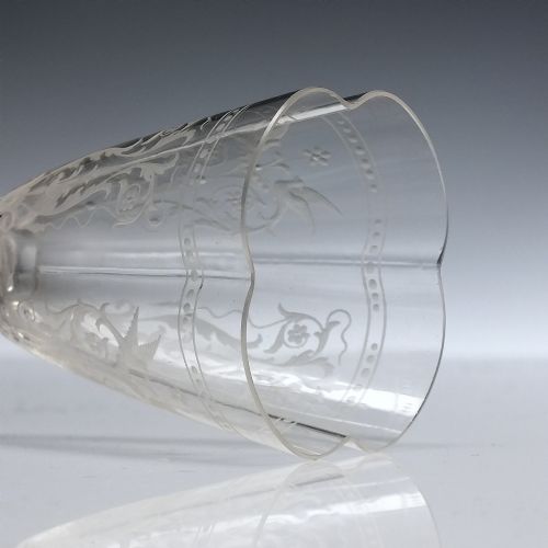 LOBMEYR ENGRAVED ART NOUVEAU WINE GLASS C1900 - ADDITIONAL PHOTO 5