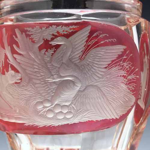 LARGE BOHEMIAN ENGRAVED GOBLET WITH COVER C1835 - ADDITIONAL PHOTO 4