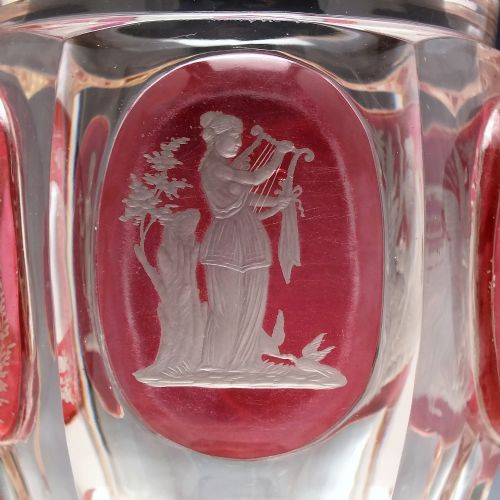 LARGE BOHEMIAN ENGRAVED GOBLET WITH COVER C1835 - ADDITIONAL PHOTO 7