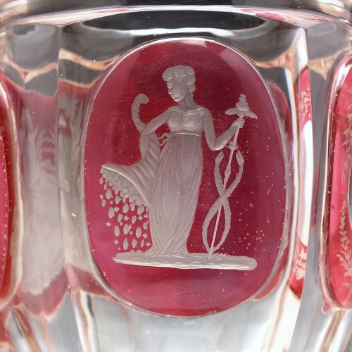 LARGE BOHEMIAN ENGRAVED GOBLET WITH COVER C1835 - ADDITIONAL PHOTO 9
