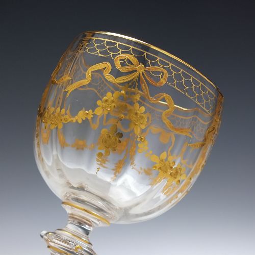 FOUR ART NOUVEAU FRENCH ST LOUIS AIR TWIST HOCK WINE GLASSES C1900 - ADDITIONAL PHOTO 3
