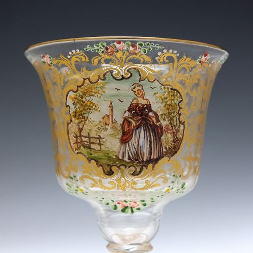 VENETIAN SALVIATI CO ENAMELLED AND GILDED LIQUEUR GLASS C1890 - ADDITIONAL PHOTO 3