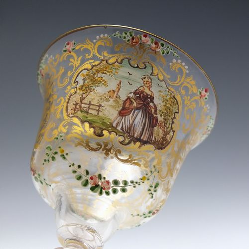VENETIAN SALVIATI CO ENAMELLED AND GILDED LIQUEUR GLASS C1890 - ADDITIONAL PHOTO 4