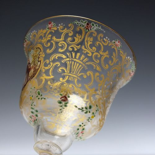 VENETIAN SALVIATI CO ENAMELLED AND GILDED LIQUEUR GLASS C1890 - ADDITIONAL PHOTO 5