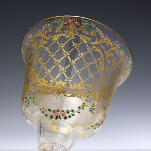 VENETIAN SALVIATI CO ENAMELLED AND GILDED LIQUEUR GLASS C1890 - ADDITIONAL PHOTO 6