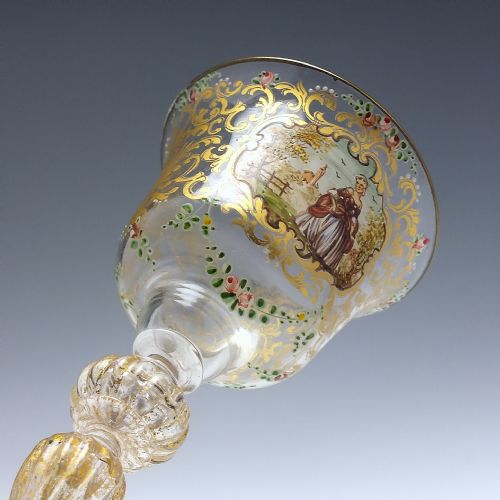 VENETIAN SALVIATI CO ENAMELLED AND GILDED LIQUEUR GLASS C1890 - ADDITIONAL PHOTO 7