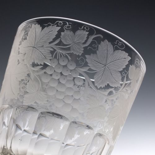 PAIR ANTIQUE VICTORIAN ENGRAVED WHISKY GLASS TUMBLERS C1850 - ADDITIONAL PHOTO 2