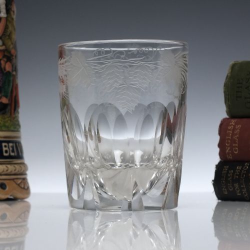 19th century engraved 'last drop' whisky tumbler c1870 - CATEGORY: ANTIQUE GLASS - DATED 1870