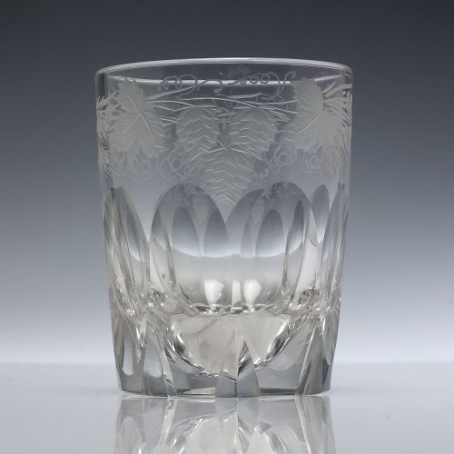 19TH CENTURY ENGRAVED 'LAST DROP' WHISKY TUMBLER C1870 - ADDITIONAL PHOTO 1