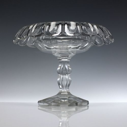 superb french val st lambert glass comport 'dumortier' c1905 - CATEGORY: ANTIQUE GLASS - DATED 1900