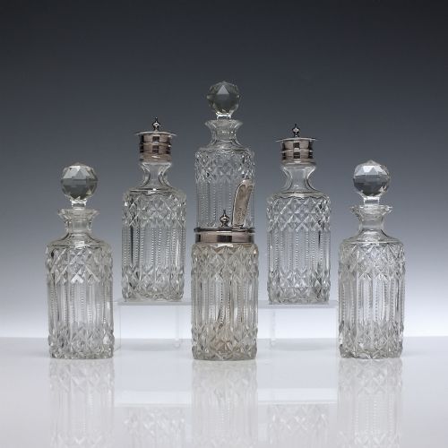 HIGH QUALITY 19TH CENTURY SILVER PLATED SIX BOTTLE CONDIMENT SET C1890 - ADDITIONAL PHOTO 1