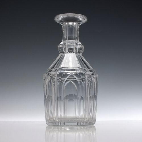 GEORGIAN CYLINDRICAL CUT GLASS DECANTER C1830 - ADDITIONAL PHOTO 1