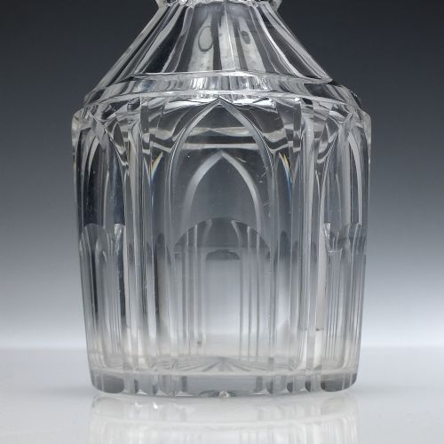 GEORGIAN CYLINDRICAL CUT GLASS DECANTER C1830 - ADDITIONAL PHOTO 4