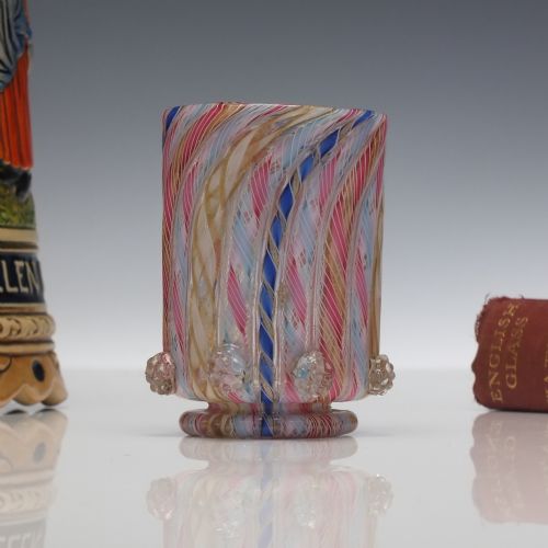 venetian salviati c zanfirico aventurine glass tumbler 185990 - CATEGORY: ANTIQUE GLASS - DATED 1860