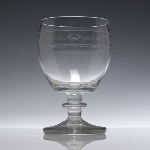 PAIR 18TH CENTURY ENGRAVED GLASS RUMMERS C1780 - ADDITIONAL PHOTO 1