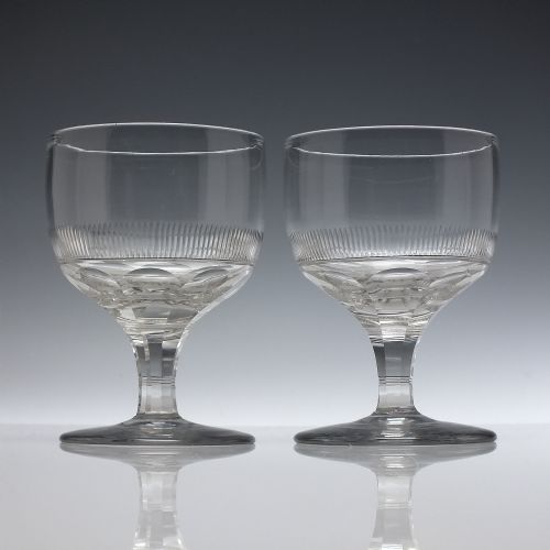 pair georgian glass rummers c1800 - CATEGORY: ANTIQUE GLASS - DATED 1800