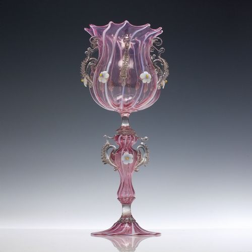 19th Century Facon De Venice Salviati Murano Glass Chalice C1880