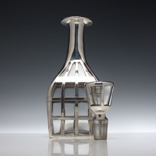 RARE ANTIQUE USA ALVIN CORPORATION SILVER GLASS DECANTER C1900 - ADDITIONAL PHOTO 2