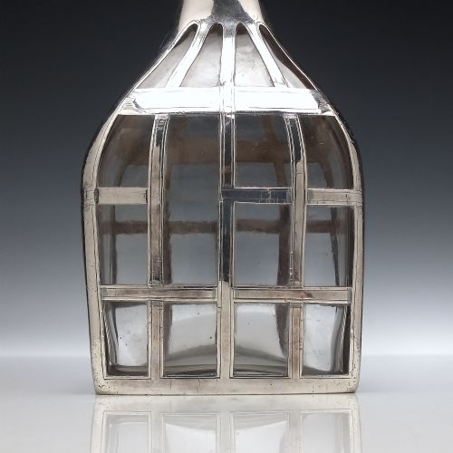 RARE ANTIQUE USA ALVIN CORPORATION SILVER GLASS DECANTER C1900 - ADDITIONAL PHOTO 4