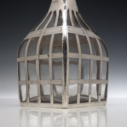 RARE ANTIQUE USA ALVIN CORPORATION SILVER GLASS DECANTER C1900 - ADDITIONAL PHOTO 5