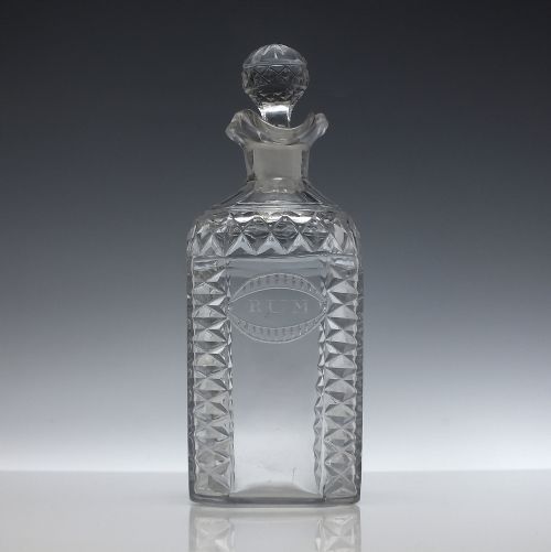 PAIR 19TH CENTURY GLASS SPIRIT DECANTERS C1830 - ADDITIONAL PHOTO 1