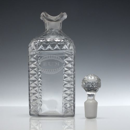 PAIR 19TH CENTURY GLASS SPIRIT DECANTERS C1830 - ADDITIONAL PHOTO 4