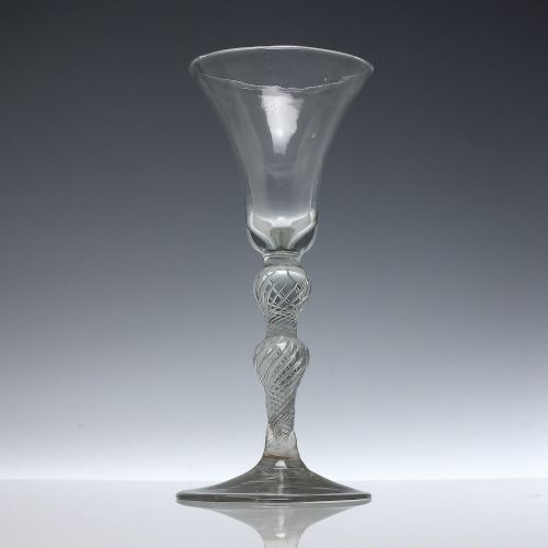 18th century double knop air twist c1750 - CATEGORY: ANTIQUE GLASS - DATED 1750
