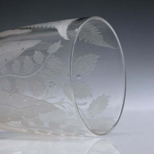 VICTORIAN ENGRAVED WINE GLASS GOBLET C1880 - ADDITIONAL PHOTO 4